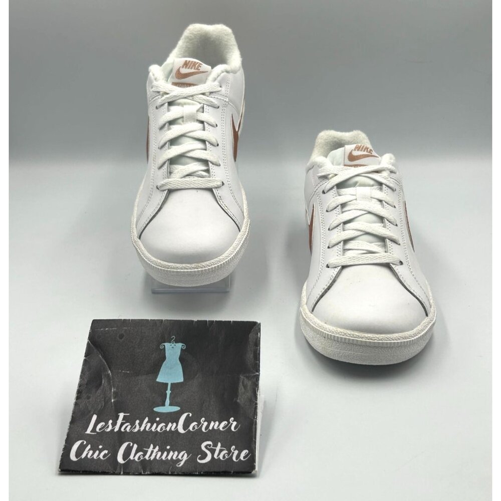Nike Women's White Metallic Bronze Leather Court Sneakers Size 8.5 3116 - Picture 10 of 16